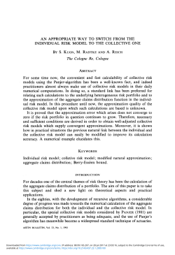 AN APPROPRIATE WAY TO SWITCH FROM THE INDIVIDUAL RISK