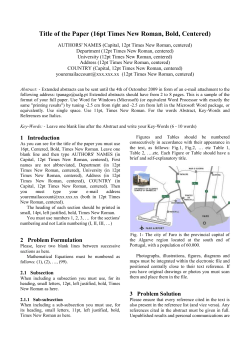 Title of the Paper (18pt Times New Roman, Bold)