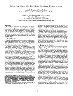 Behavioral Control for Real-Time Simulated Human Agents