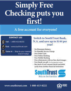 Switch to SouthTrust Bank, N.A. and save up to $144 per year!