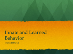 Innate and Learned Behavior
