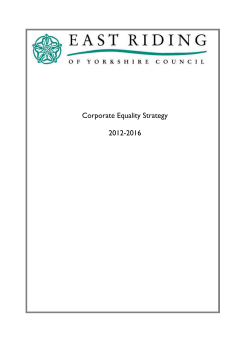 The East Riding of Yorkshire Council`s Equality Strategy 2012-2016