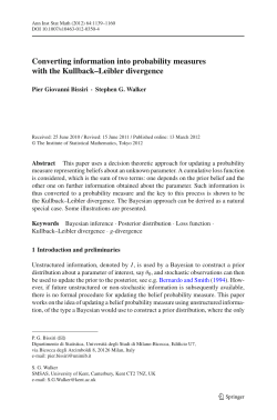 Converting information into probability measures with the Kullback