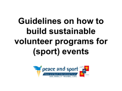Guidelines on how to build sustainable volunteer programmes for