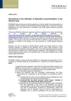 Amendment to the definition of Specialist