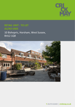 RETAIL UNIT - TO LET A1/A3 USES 10 Bishopric