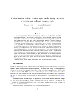 random regret model linking the choice of decision rule to latent