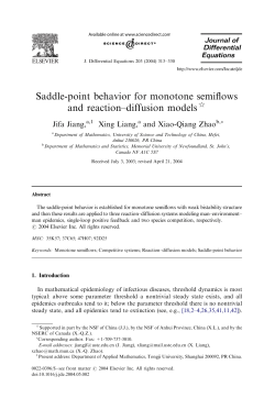 Saddle-point behavior for monotone semiflows and reaction
