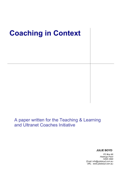 Coaching In Context