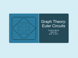 Graph Theory: Euler Paths. - University of Hawaii Mathematics