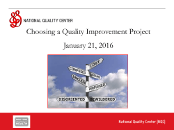 Choosing a Quality Improvement Project