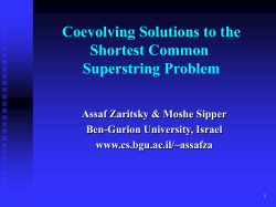 Coevolving Solutions to the Shortest Common Superstring Problem