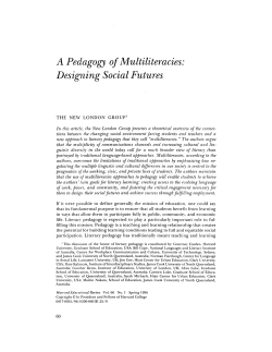 A Pedagogy of Multiliteracies