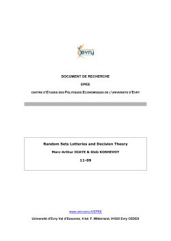DOCUMENT DE RECHERCHE EPEE Random Sets Lotteries and