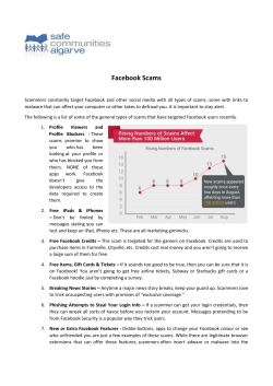 Facebook Scams - Safe Communities Portugal