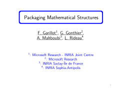 Packaging Mathematical Structures