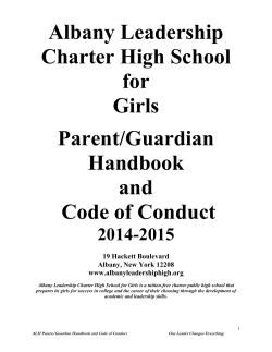 code of conduct - Albany Leadership Charter High School for Girls