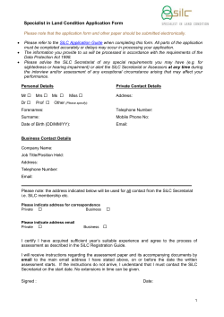SiLC Candidate Application Form