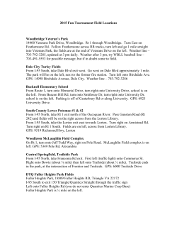 2015 Fun Tournament Field Locations Woodbridge Veteran`s Park