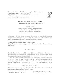 CODES SATISFYING THE CHAIN CONDITION WITH POSET
