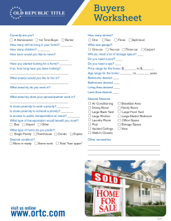 Buyers Worksheet