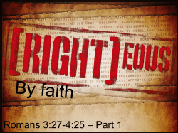Righteous By Faith - Part 1