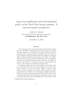Long run equilibrium and environmental policy in the Nord Pool