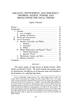 dworkin, nozick, posner, and implications for legal theory