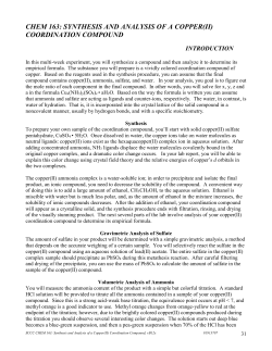 chem 163: synthesis and analysis of a coordination compound of
