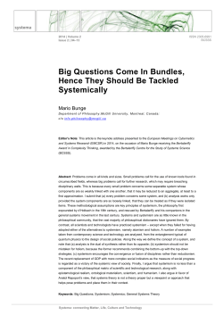 Big Questions Come In Bundles, Hence They Should Be Tackled