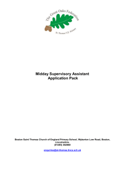 Midday Supervisory Assistant Application Pack