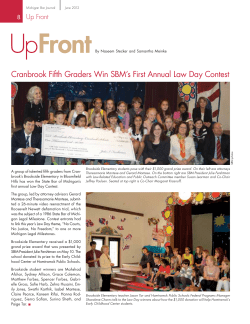 Cranbrook Fifth Graders Win SBM`s First Annual Law Day Contest