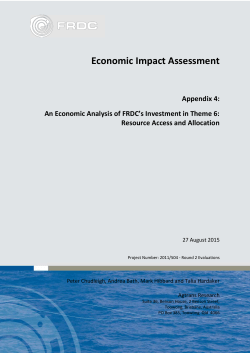 An Economic Analysis of FRDC`s Investment in Theme 6