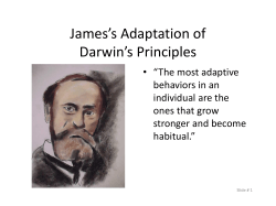 James*s Adaptation of Darwin*s Principles