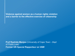 Prof Rashida Manjoo (University of Cape Town