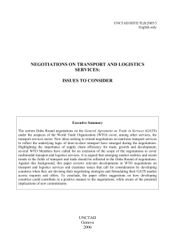 negotiations on transport and logistics services: issues to consider