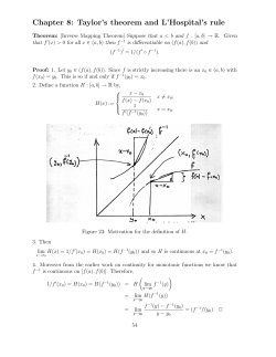 Chapter 8: Taylor`s theorem and L`Hospital`s rule