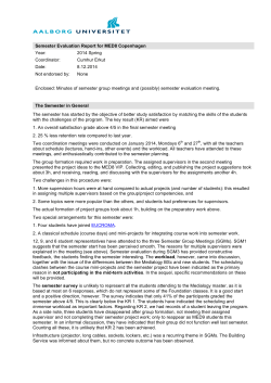Semester Evaluation Report for MED8 Copenhagen Year