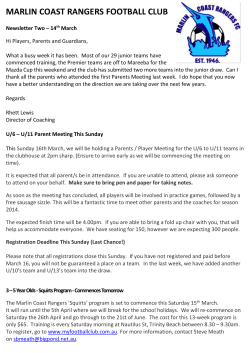 MARLIN COAST RANGERS NEWSLETTER THREE