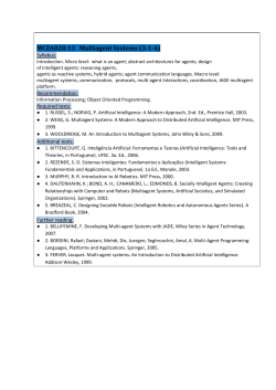 MCZA028-13 Multiagent Systems (3-1-4)