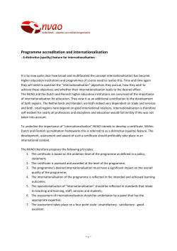 Programme accreditation and internationalisation