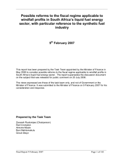 Liquid Fuel Windfall Profits Final Report