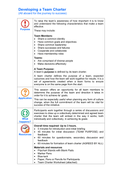 Developing a Team Charter