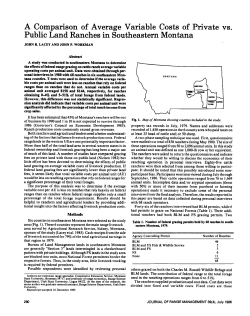 A Comparison of Average Variable Costs of Private vs. Public Land