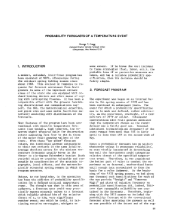 Probability forecasts of a temperature event