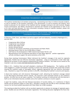 Meetings with Congressional Delegation, EPA, NACWA and