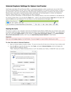 Internet Explorer Settings for Optum CareTracker