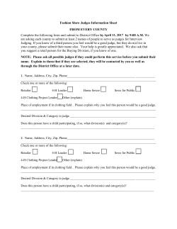 Fashion Show Judges Information Sheet FROM EVERY COUNTY