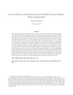 Adverse Selection and Switching Costs in Health