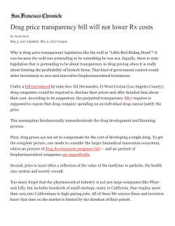 Drug price transparency bill will not lower Rx costs